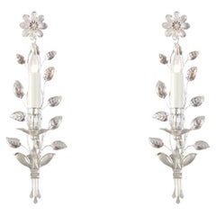 Certified Bagues Sconces #41 1-Arm Flower in Gilt Gold or Gilt Silver Finish