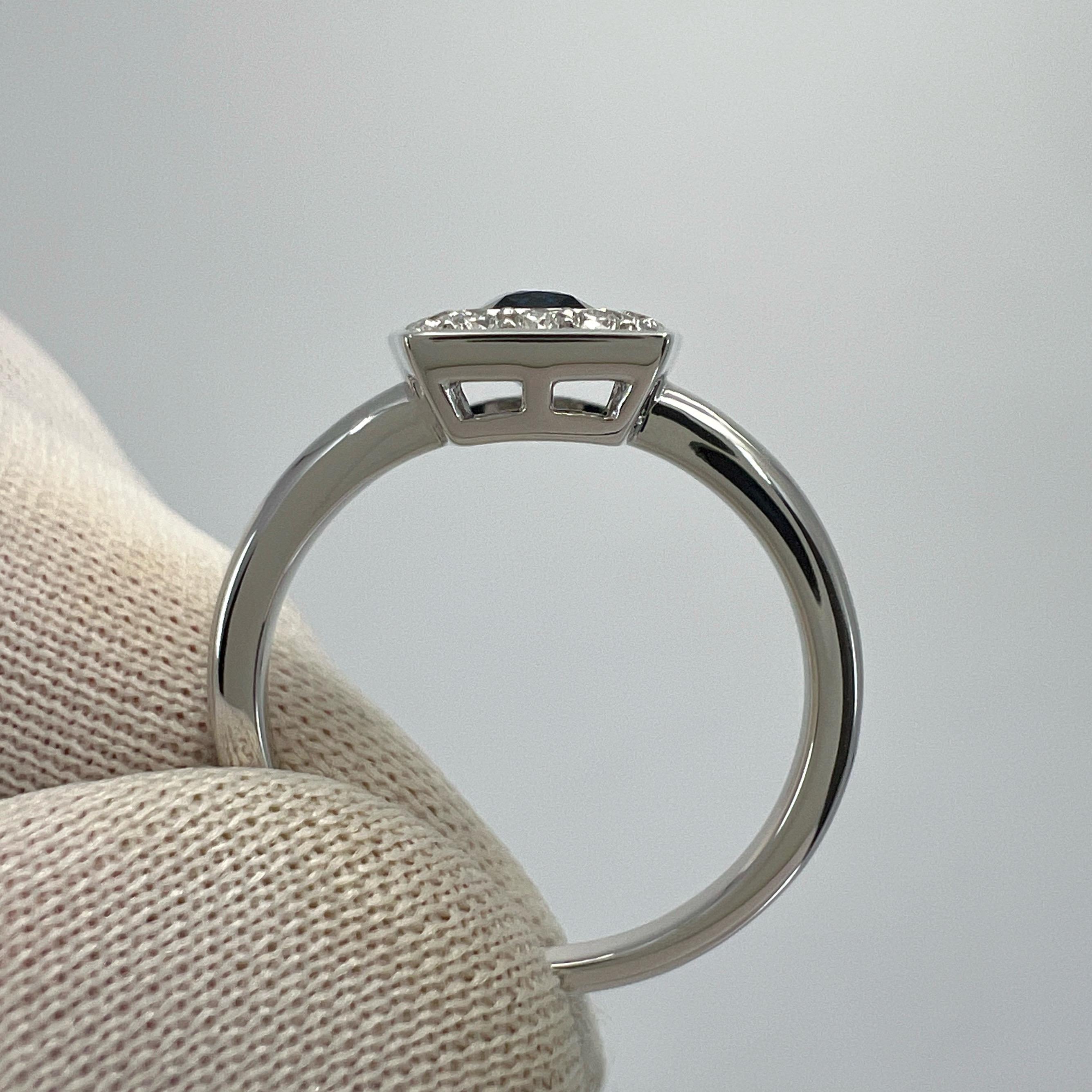 Certified Bi Colour Blue & Yellow Fancy Sapphire And Diamond 18k White Gold Ring For Sale 2