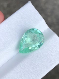 Certified Bluish Green Natural Paraiba Tourmaline Pear Cut 8.35Ct Loose Gemstone
