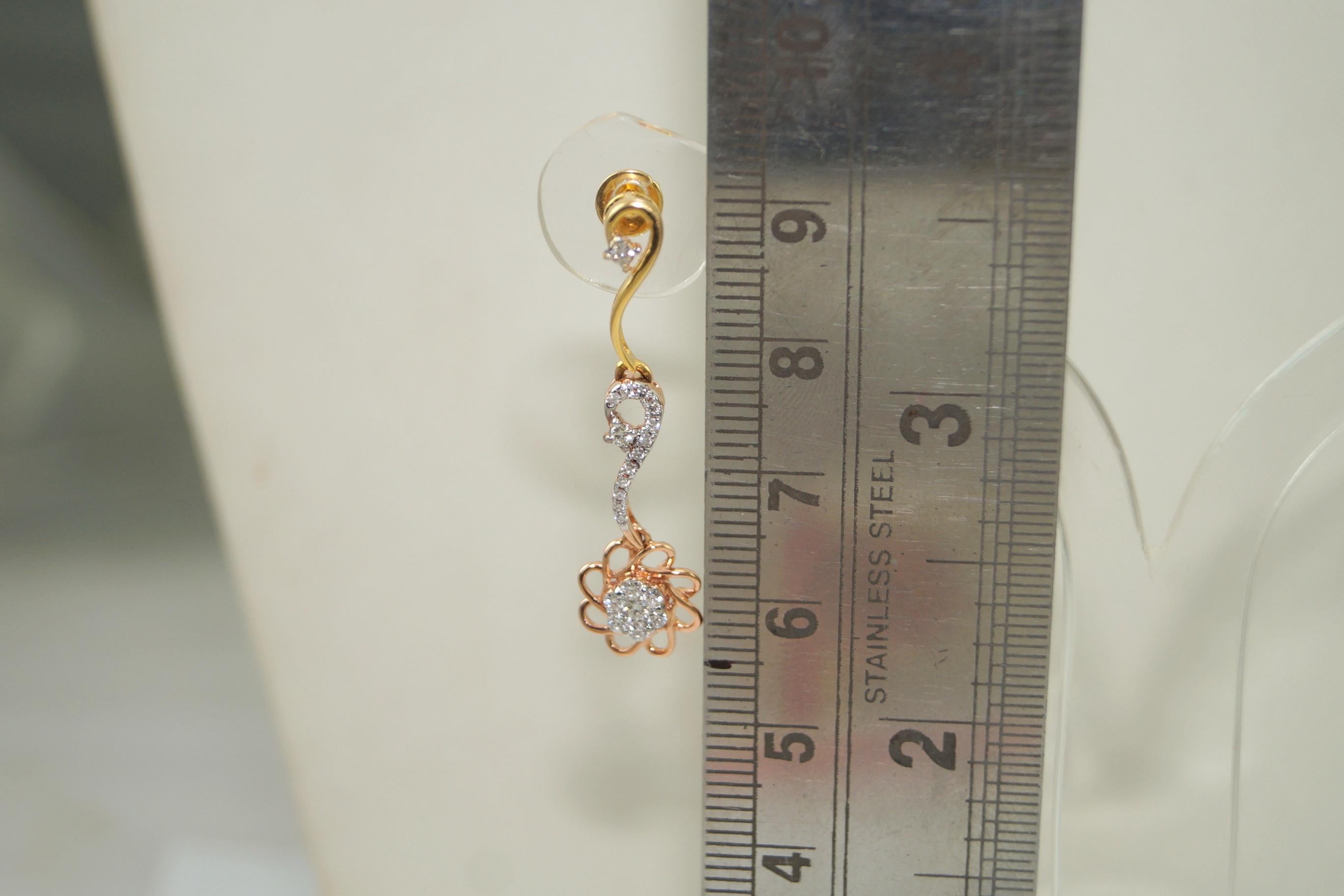 Certified brilliant cut diamonds 18K rose & yellow gold choker necklace earrings For Sale 1