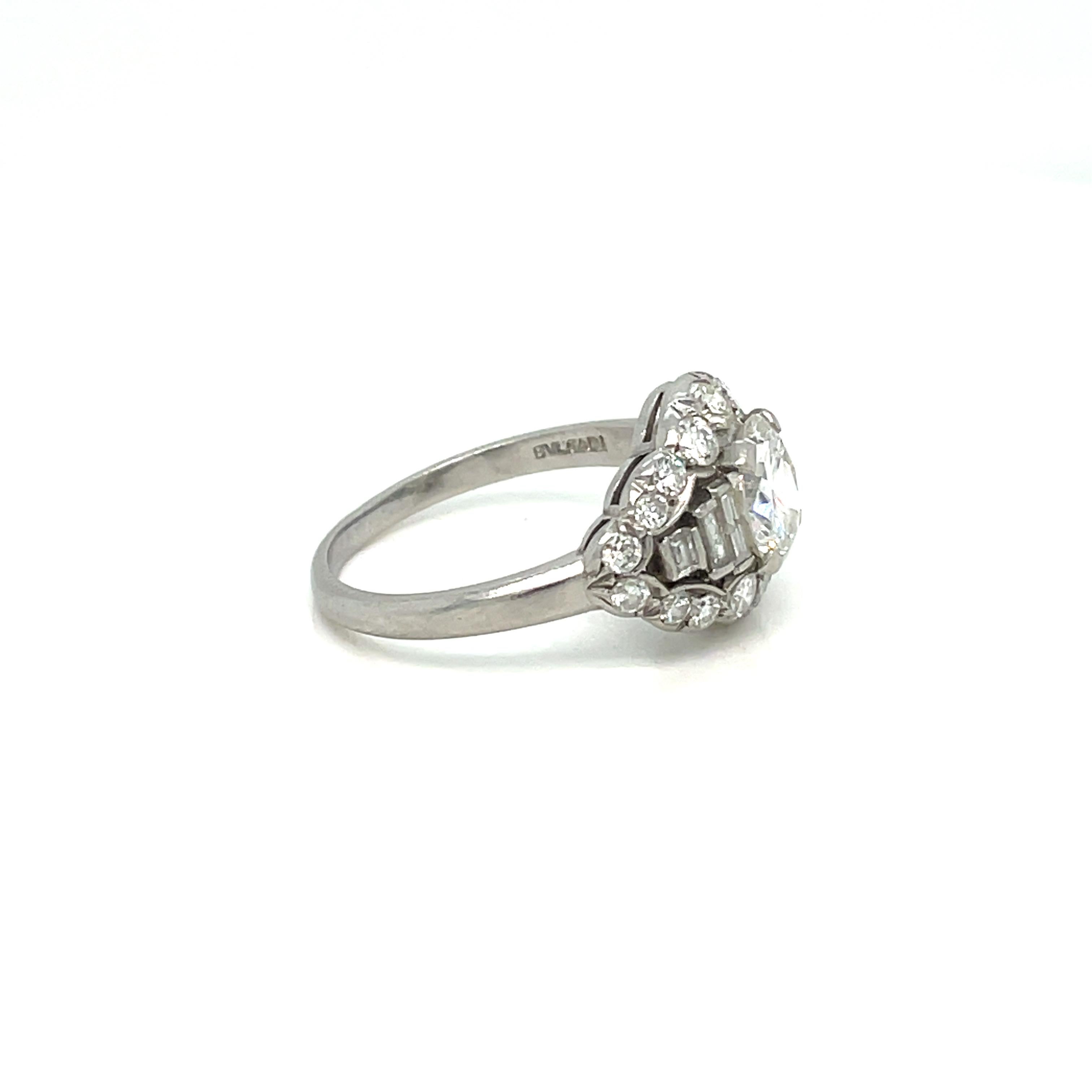 Zertifizierter Bulgari Trombino-Platinring mit Diamanten, CA. 1950er Jahre im Zustand „Hervorragend“ in Napoli, NA