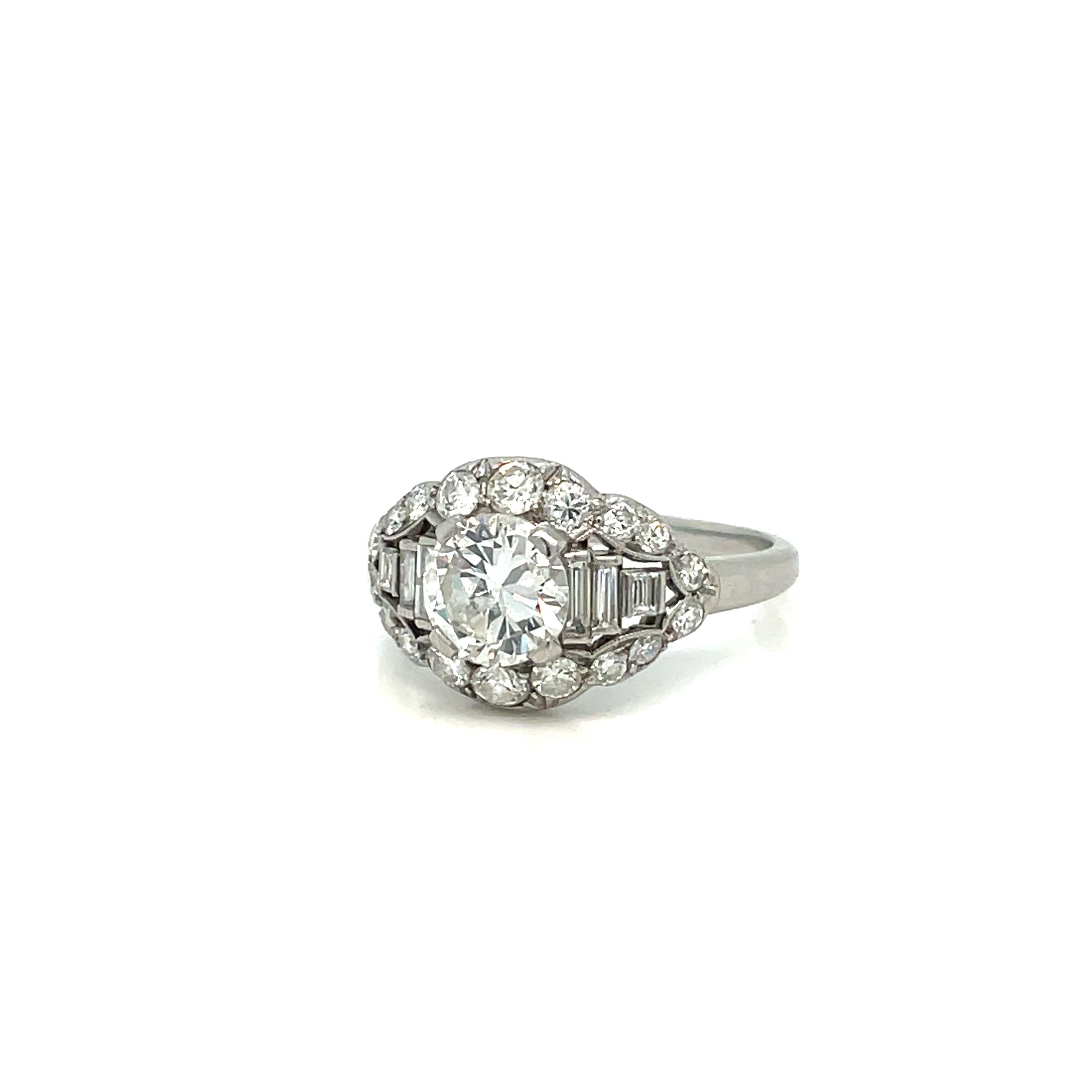 Zertifizierter Bulgari Trombino-Platinring mit Diamanten, CA. 1950er Jahre 2