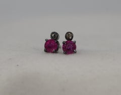 Pendientes de rubí de Birmania certificado Rubí natural Pendientes de oro de 18 quilates vermeil diamante
