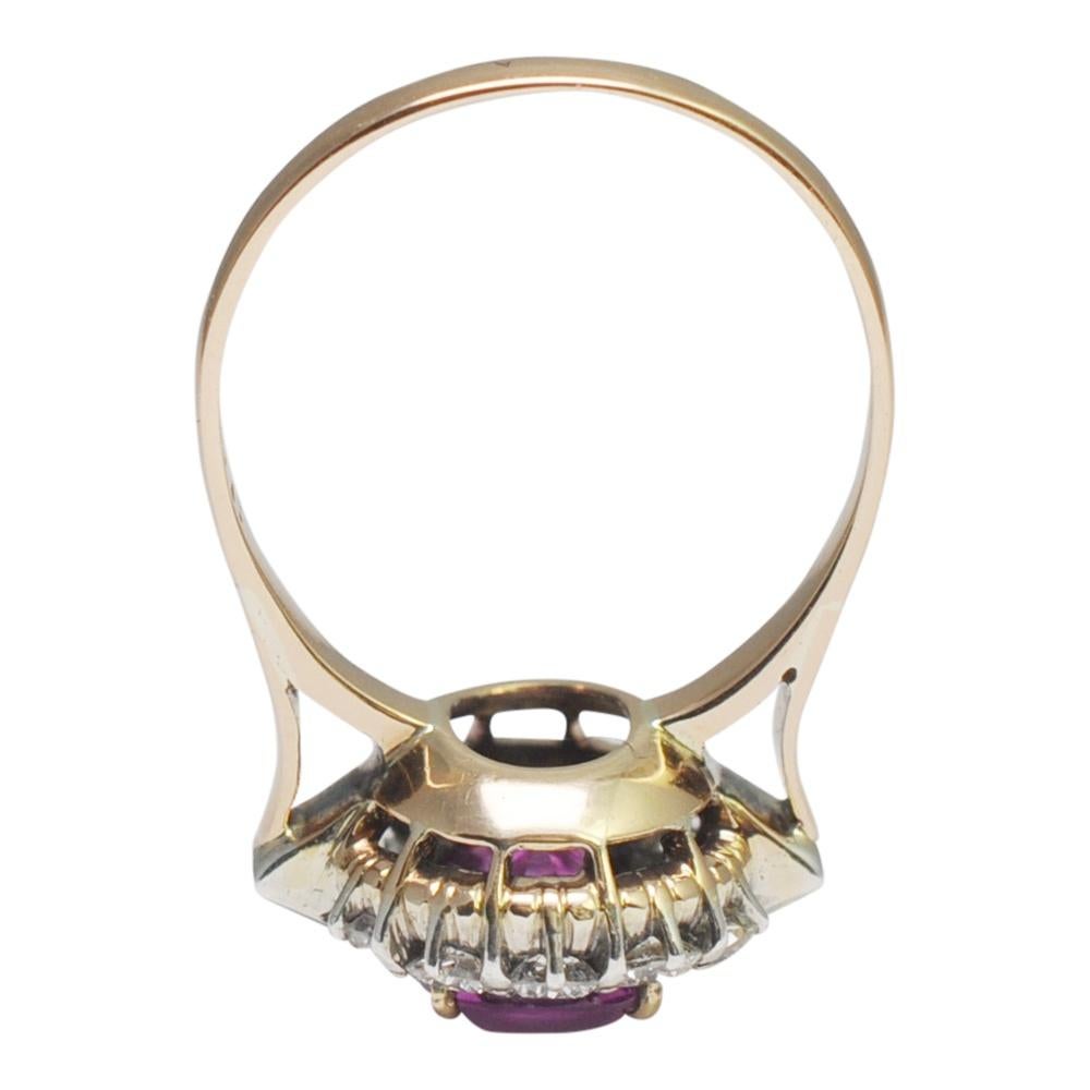 Women's Certified Burmese Pink Sapphire Diamond Gold Ring