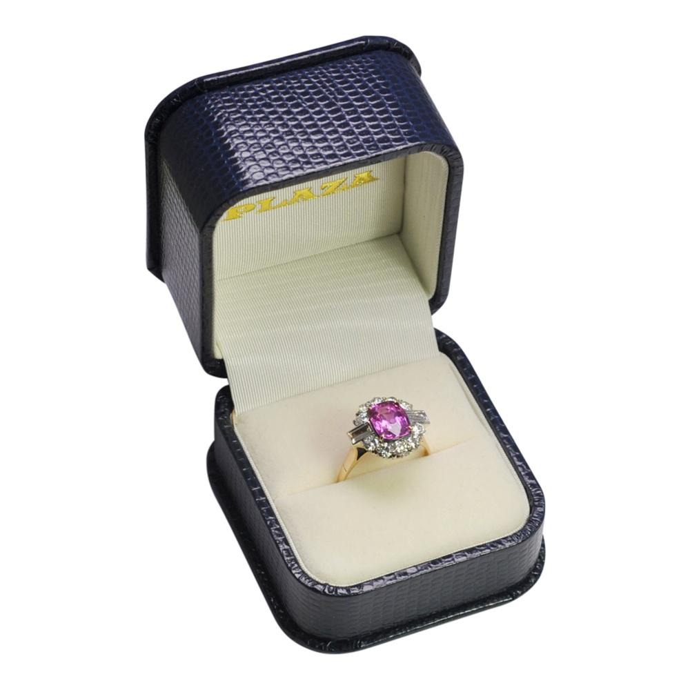 Certified Burmese Pink Sapphire Diamond Gold Ring 2