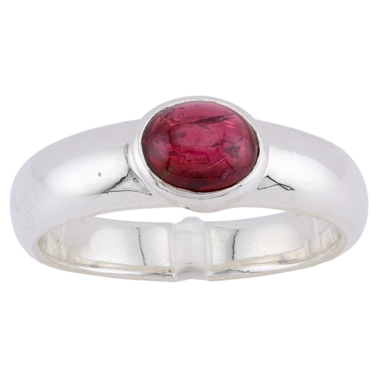 Certified Burmese red spinel silver ring