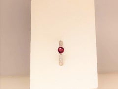 Certified Burmese Ruby '0.71 cts' and Diamond '40=0.30CTS' 18K White Gold Ring
