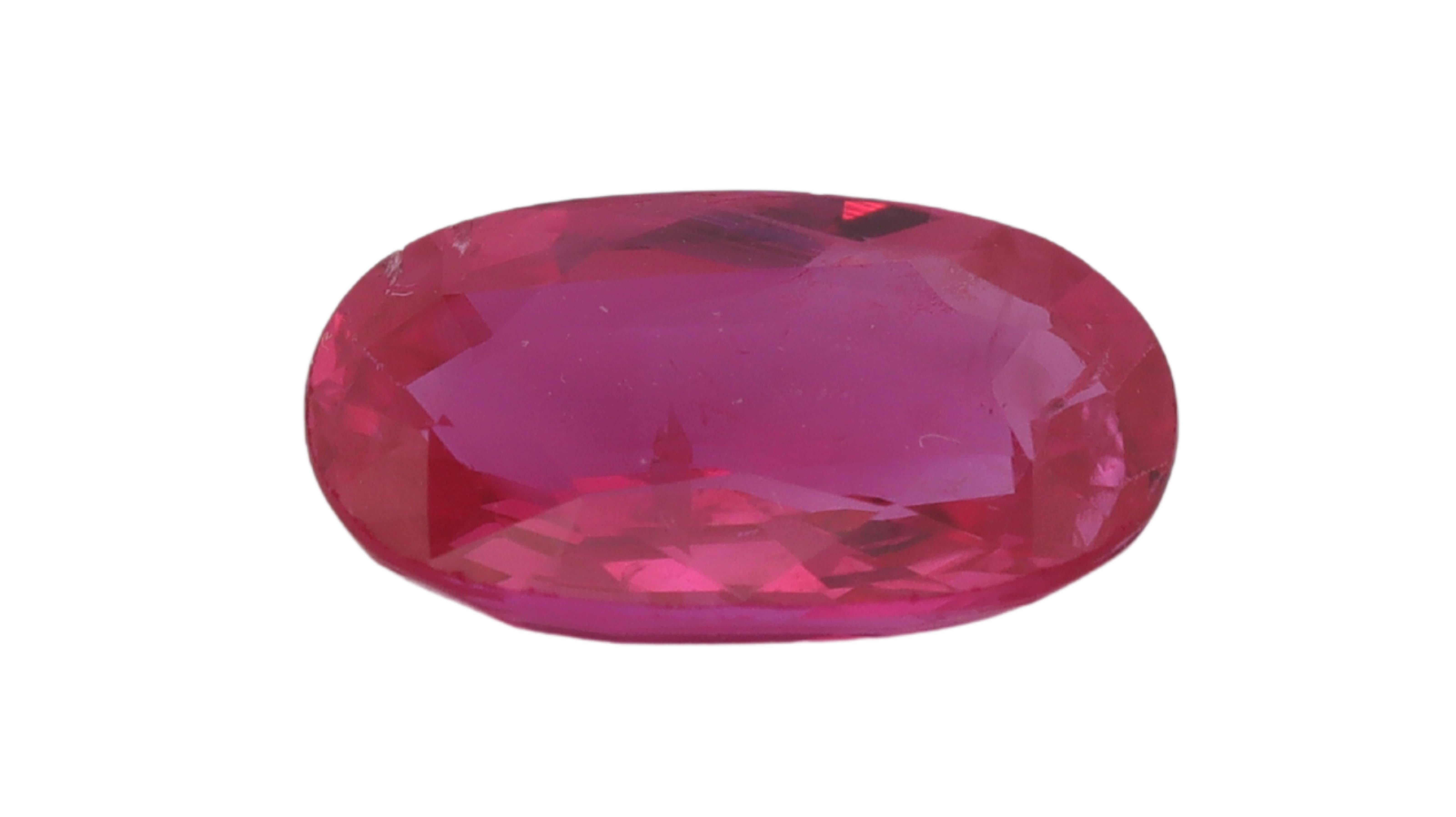 Rubies are the Red variety of the Mineral Corundum, composed of aluminum and oxygen (Al2O3), and the presence of Chromium is what gives this stone the so much desired Red Color. 
Its presence can also cause natural fluorescence, which further