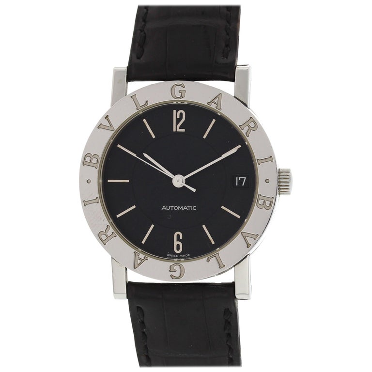 Certified, Bvlgari with Band and Black Dial For Sale at 1stDibs