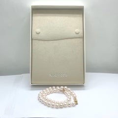 Certified by Mikimoto Large 18 Karat Gold Pearl Necklace