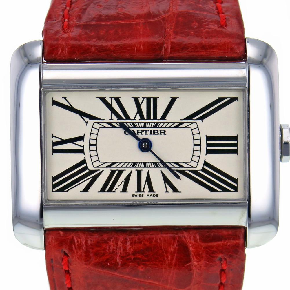 Cartier Tank Divan Reference #:W6300255. Offered for sale is this Cartier Tank Divan W6300255 in pristine condition with a 1 year warranty from Accar. We've been in business almost 30 years in Downtown Miami, FL and guarantee both the authenticity