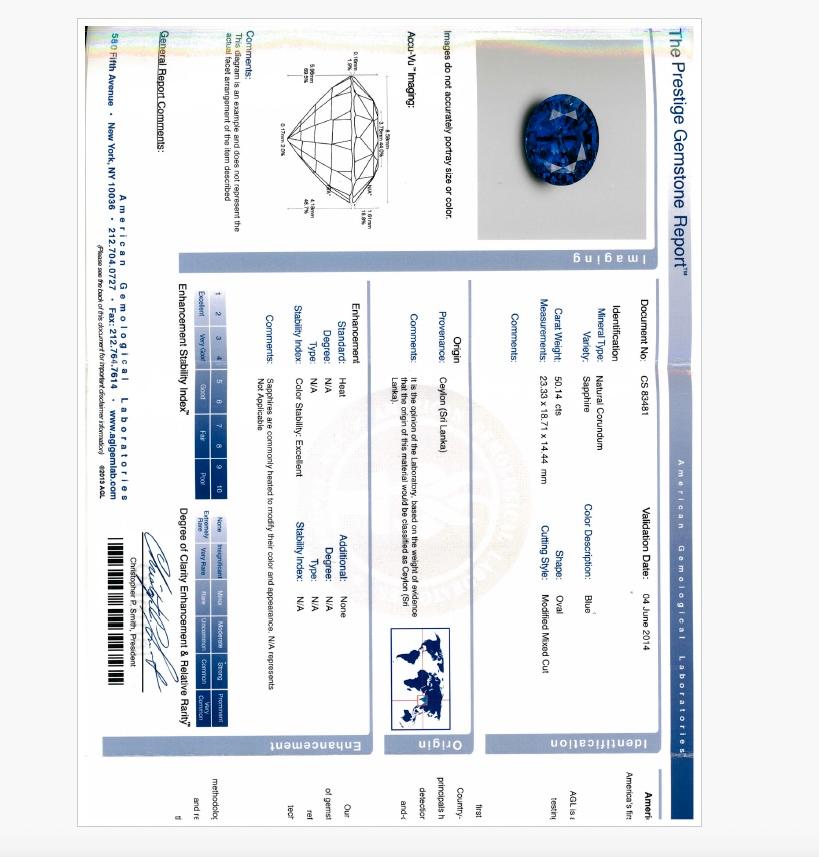 Certifié Ceylan  Collier de saphirs et de diamants . en vente 5