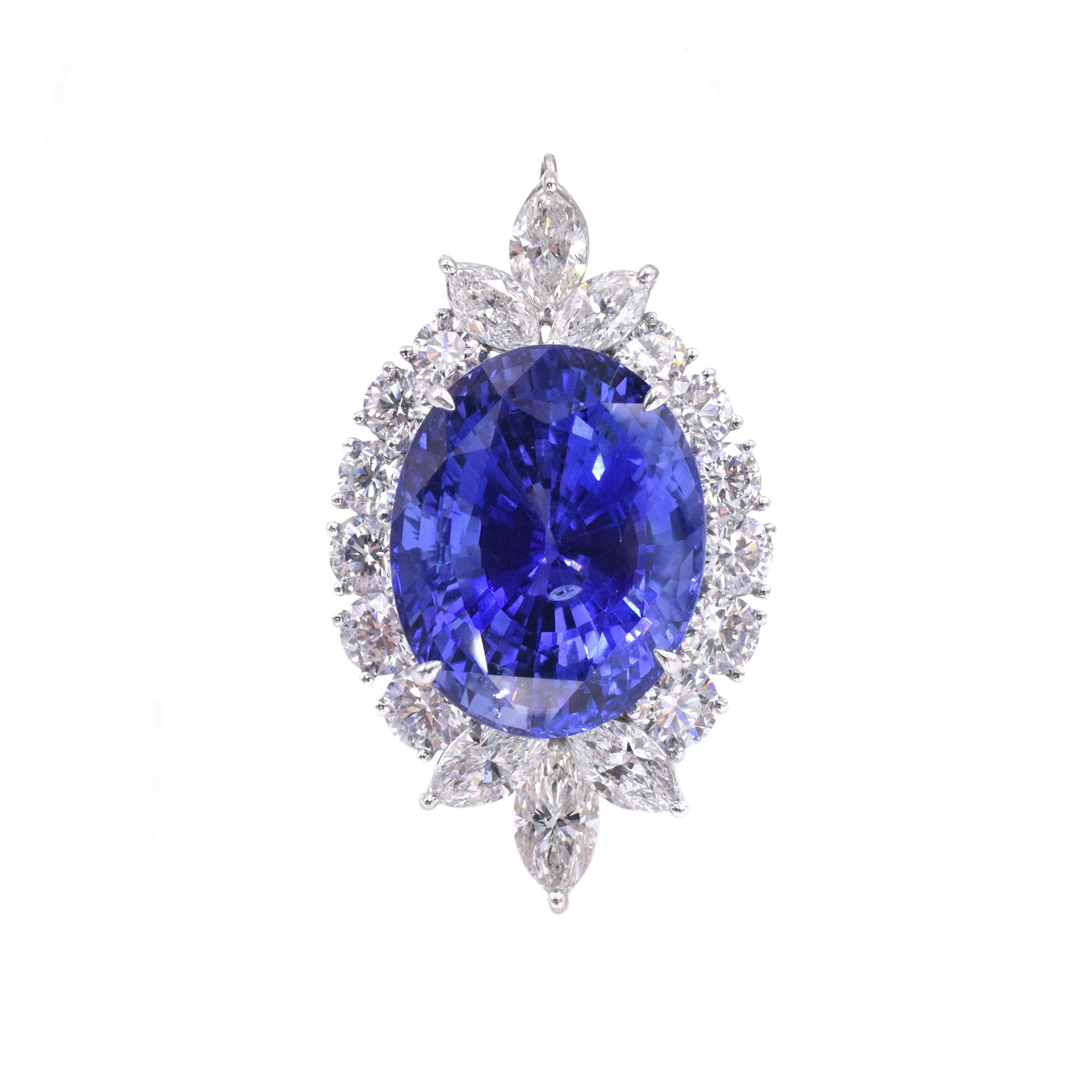 Certifié Ceylan  Collier de saphirs et de diamants . Excellent état - En vente à New York, NY