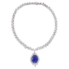 Certifié Ceylan  Collier de saphirs et de diamants .
