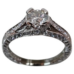 Certified Designer Round 1.22ctw. Natural Diamond With Accent Diamonds