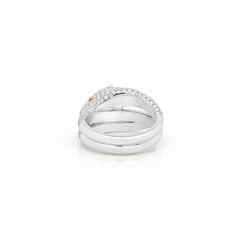 Certified Cocktail Ring with Natural Brown Diamonds and White Diamonds 18K Gold