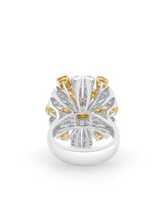 Certified Cocktail Ring with Natural Fancy Color Mix Cut Diamonds in 18K Gold