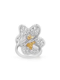 Certified Cocktail Ring with Natural Fancy Color Mix Cut Diamonds in 18K Gold