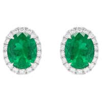Gubelin Certified 35.61 Carat Colombian Emerald Art Deco Style Earrings ...