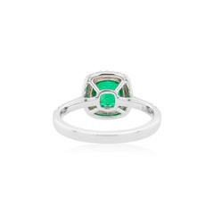 Certified Colombian Emerald Yellow Diamond White Diamond 18K Engagement Ring