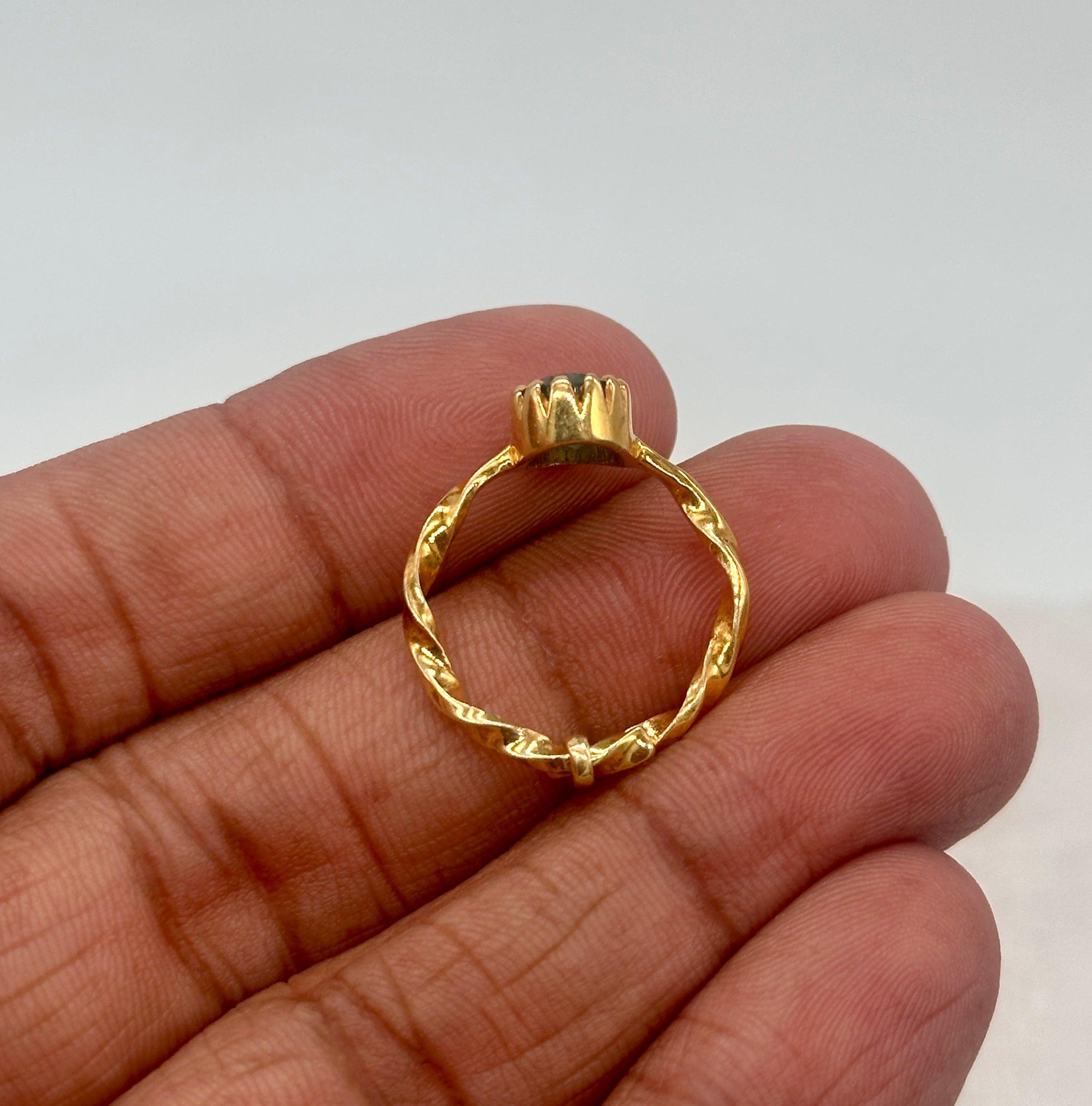 Zertifizierter kolumbianischer Smaragdring 2,30ctw Smaragd 14K massives Gelbgold Ring (Art nouveau) im Angebot