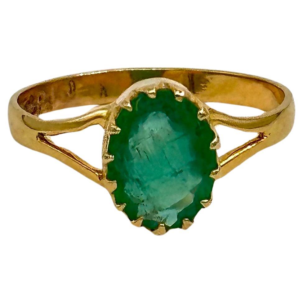 Zertifizierter kolumbianischer Smaragdring 2,30ctw Smaragd 14K massives Gelbgold Ring im Angebot