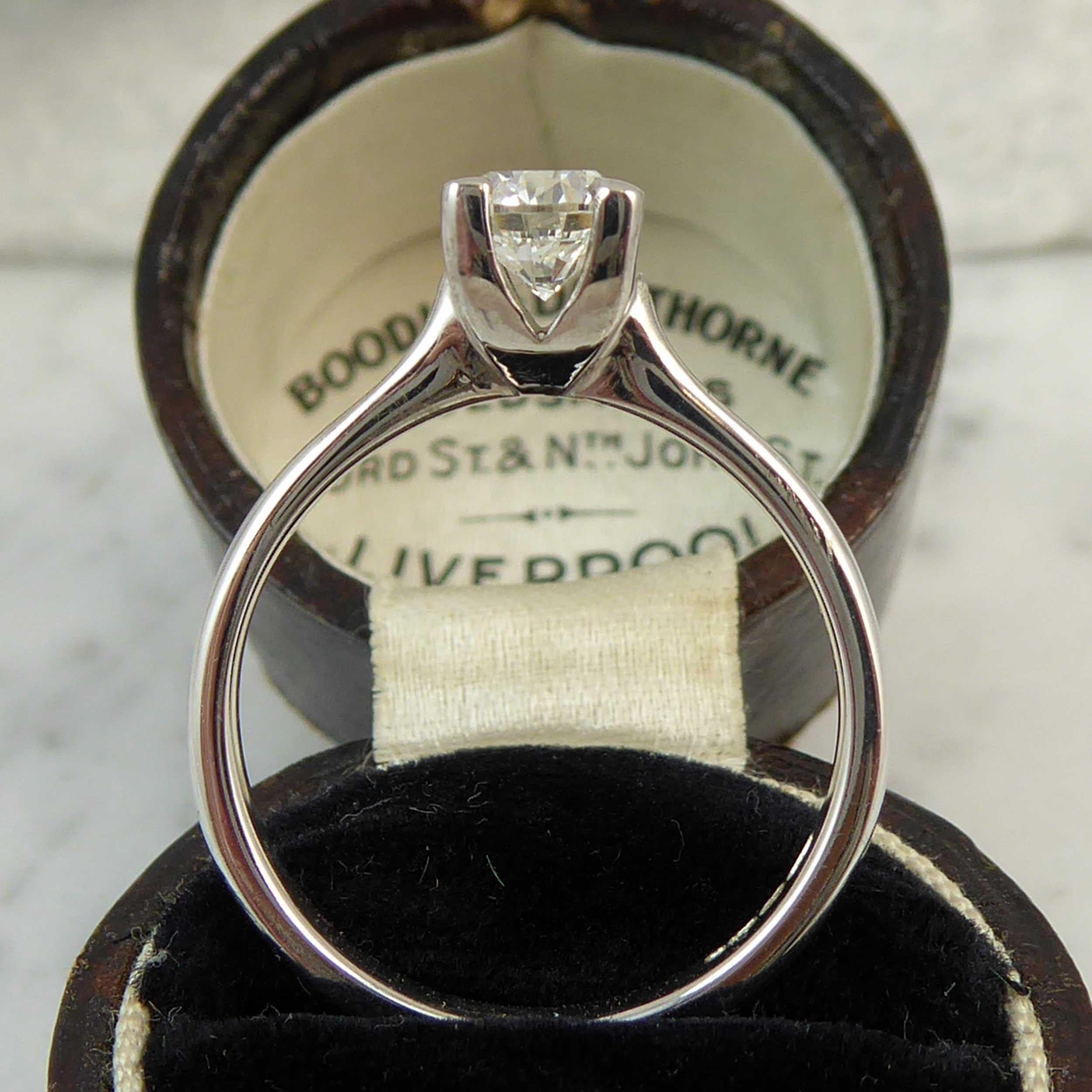 Certified Contemporary Diamond Solitaire Ring, Brilliant Cut Diamond 0.70 Carat 1