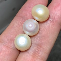 Certified Creamy Cultured Freshwater Pearl 8.67Ct Round Cabochon Loose Gemstones