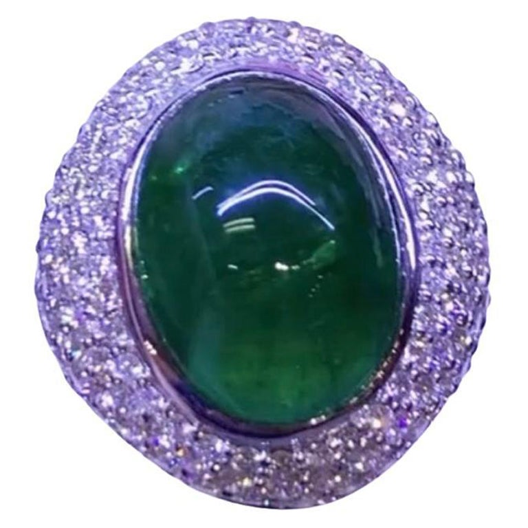 Certificado Ct 19, 60 de Zambia Esmeralda y Diamantes en Anillo