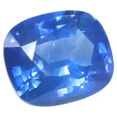 Certified Cushion Cut Intense Blue Sapphire - 2.29ct
