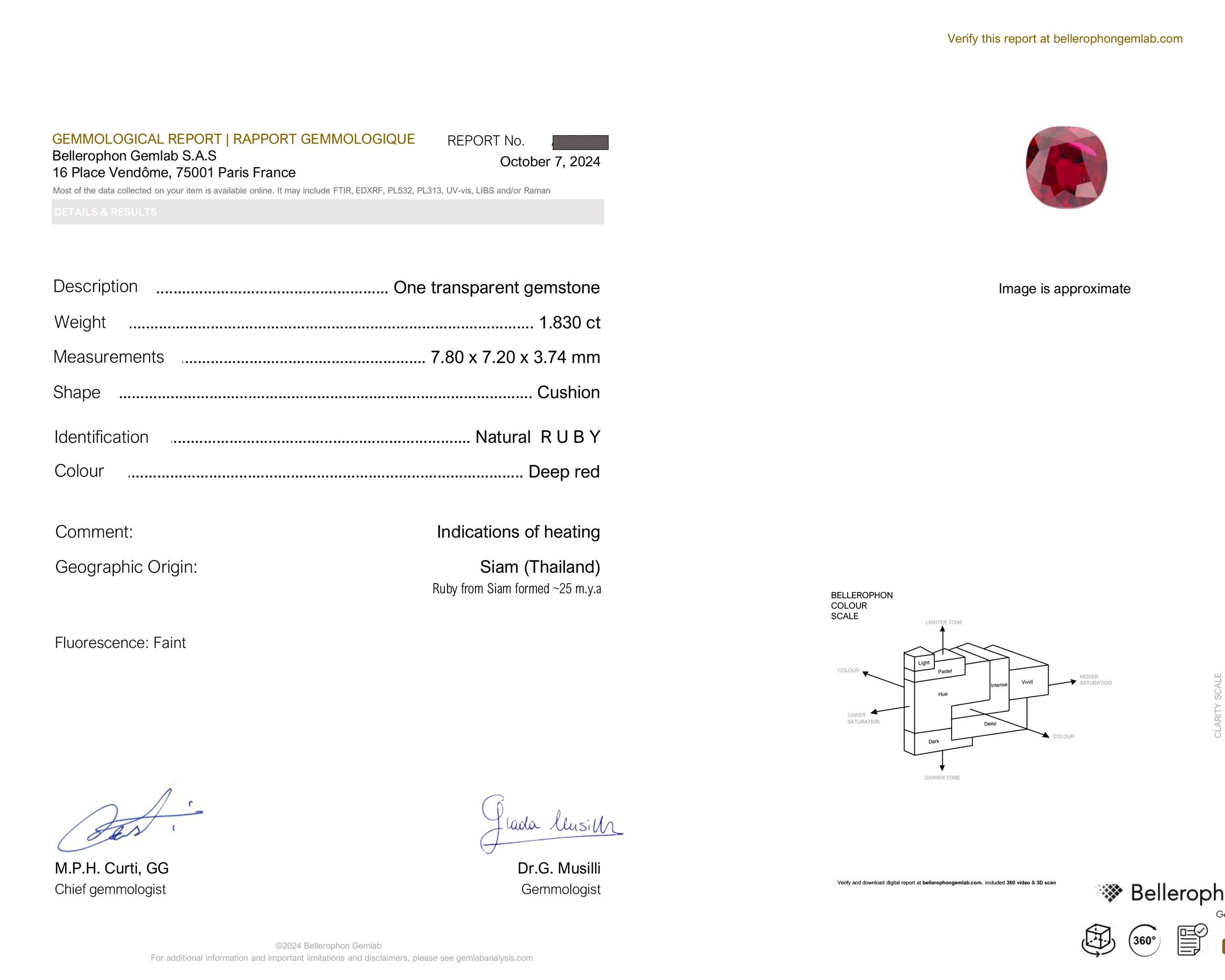 Women's Certified Cushion-Cut Ruby and Diamond 18k Yellow Gold Cocktail Ring For Sale