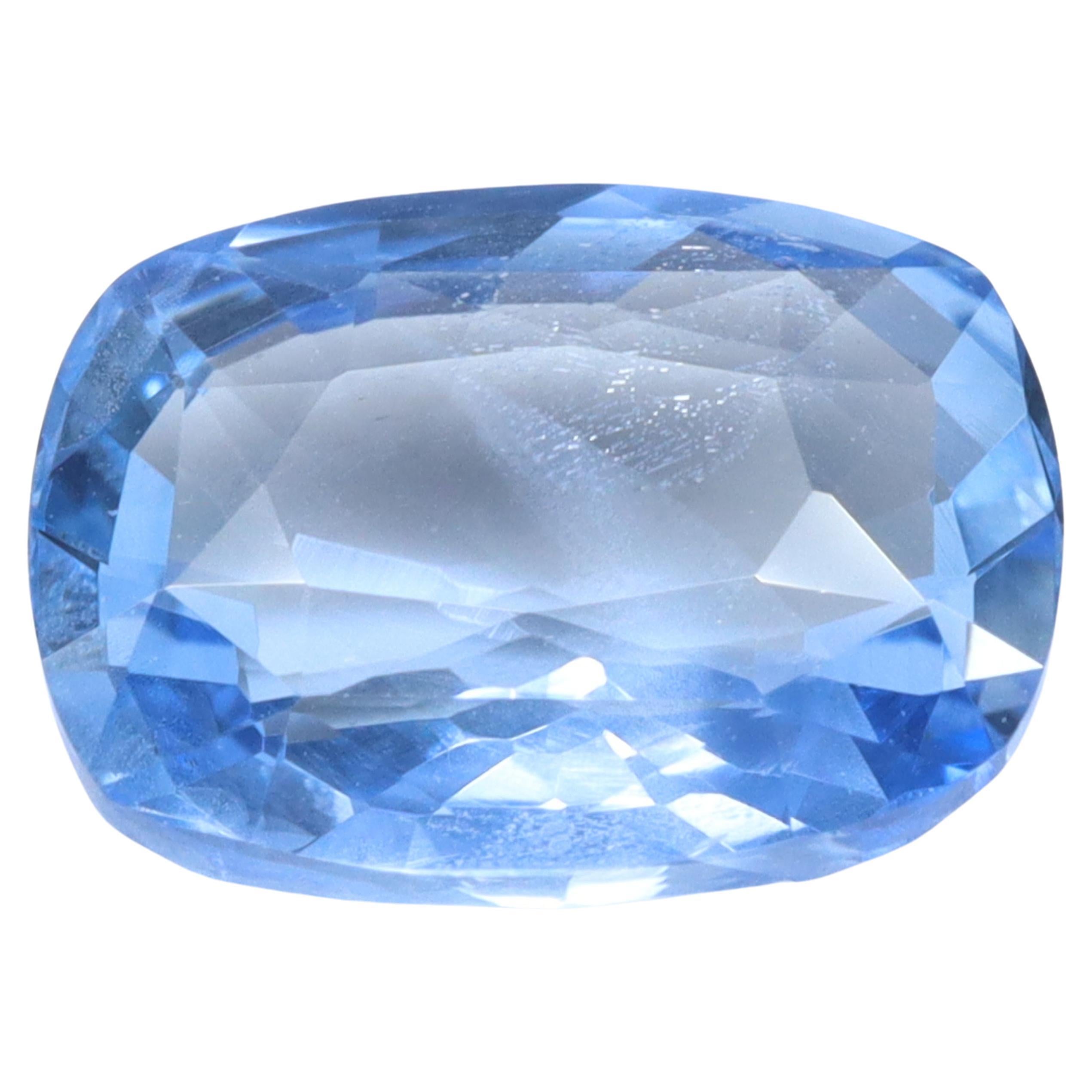 Certified Cushion Cut Unheated Blue Sapphire - 1.69ct For Sale