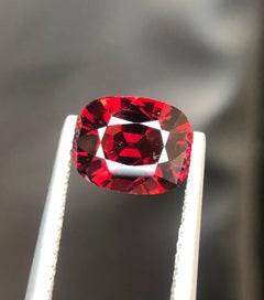 Certified Deep Red Natural Spinel 2.10 Carat Cushion Cut Loose Gemstone for Ring