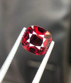 Certified Deep Red Natural Spinel 2.98 Carat Cushion Cut Loose Gemstone for Ring