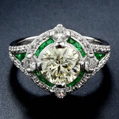 Certified Diamond 2.01 Carat Diamond Emerald Engagement Ring