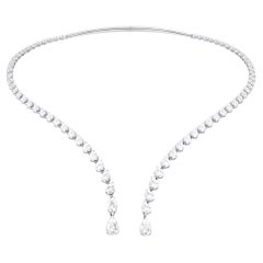 Collana aperta con diamanti naturali da 6,88 carati in oro bianco 14 carati