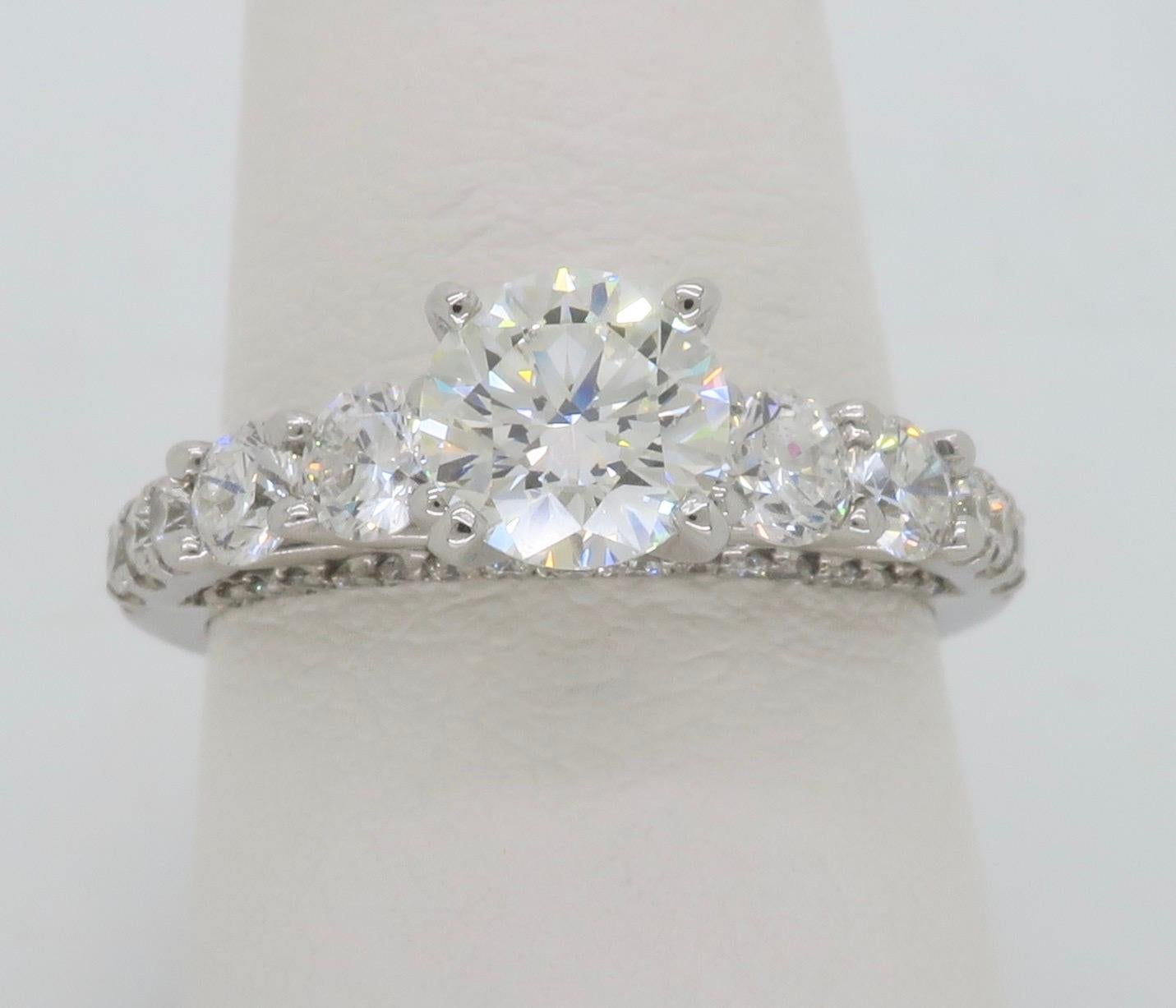 Certified Diamond Encrusted Engagement Ring For Sale 5