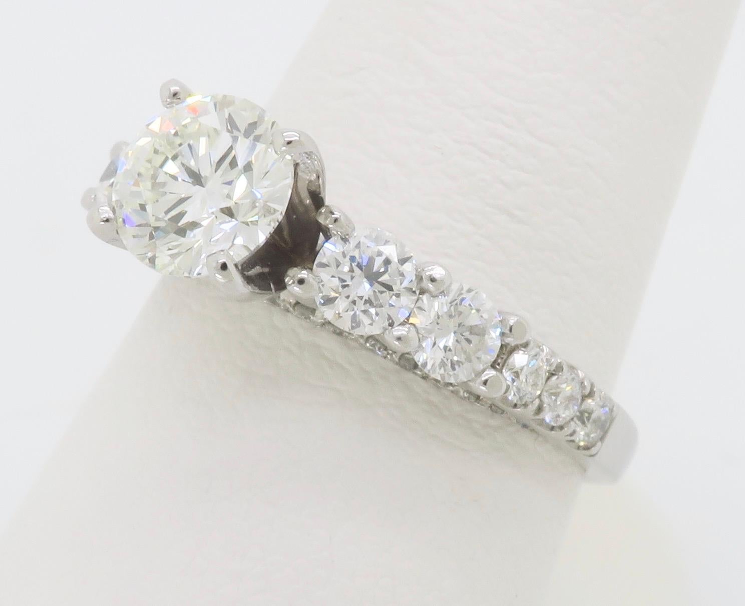Certified Diamond Encrusted Engagement Ring For Sale 6
