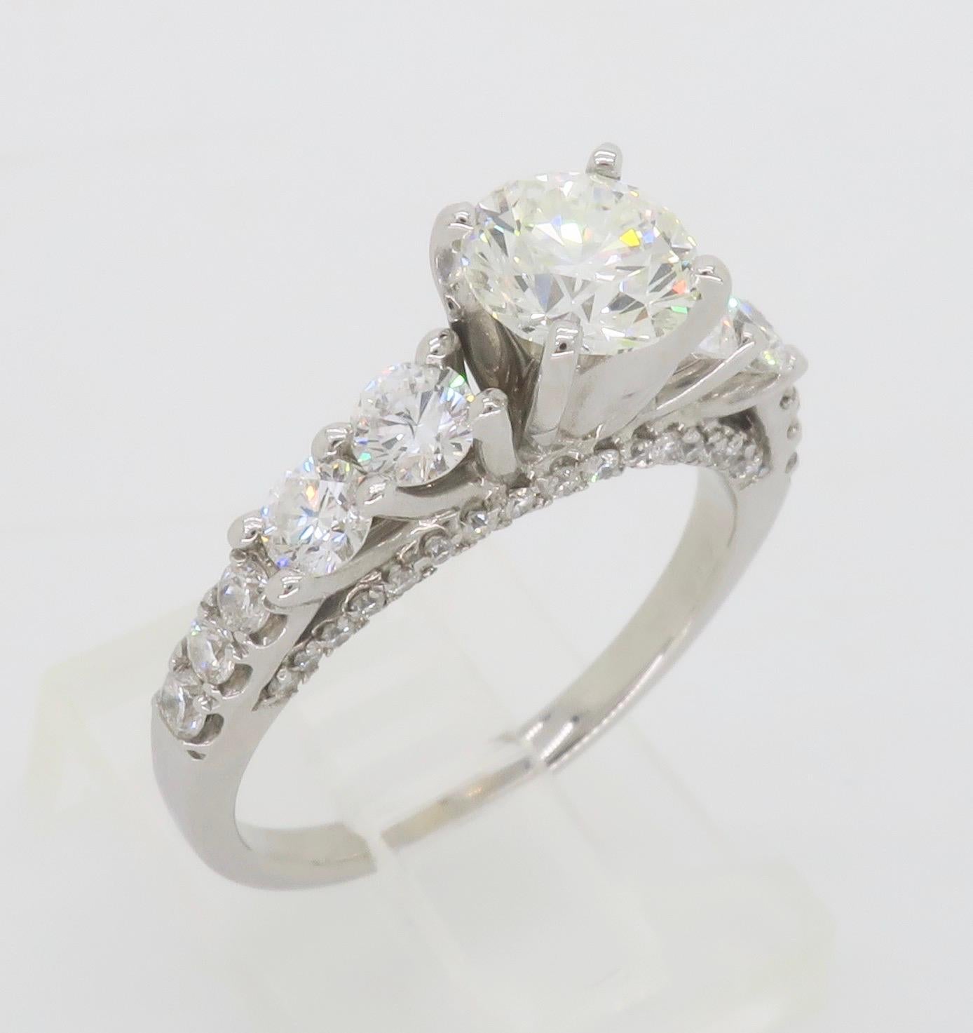 Certified Diamond Encrusted Engagement Ring For Sale 12