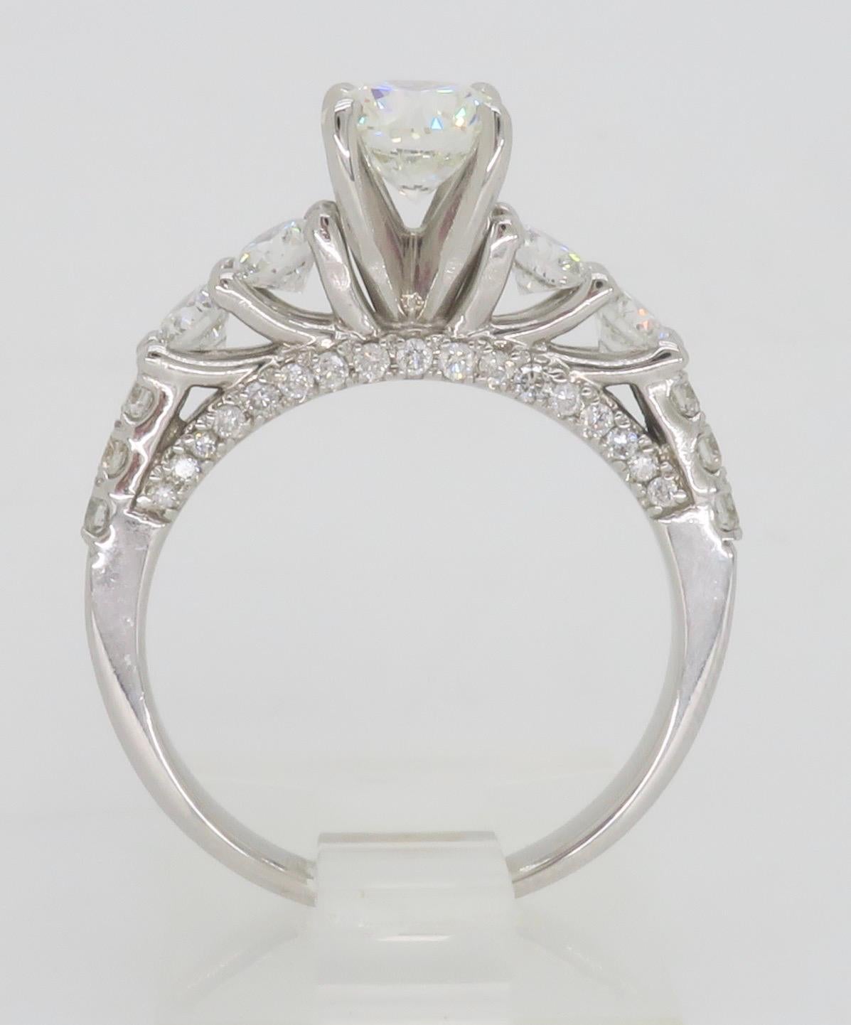 Certified Diamond Encrusted Engagement Ring For Sale 13