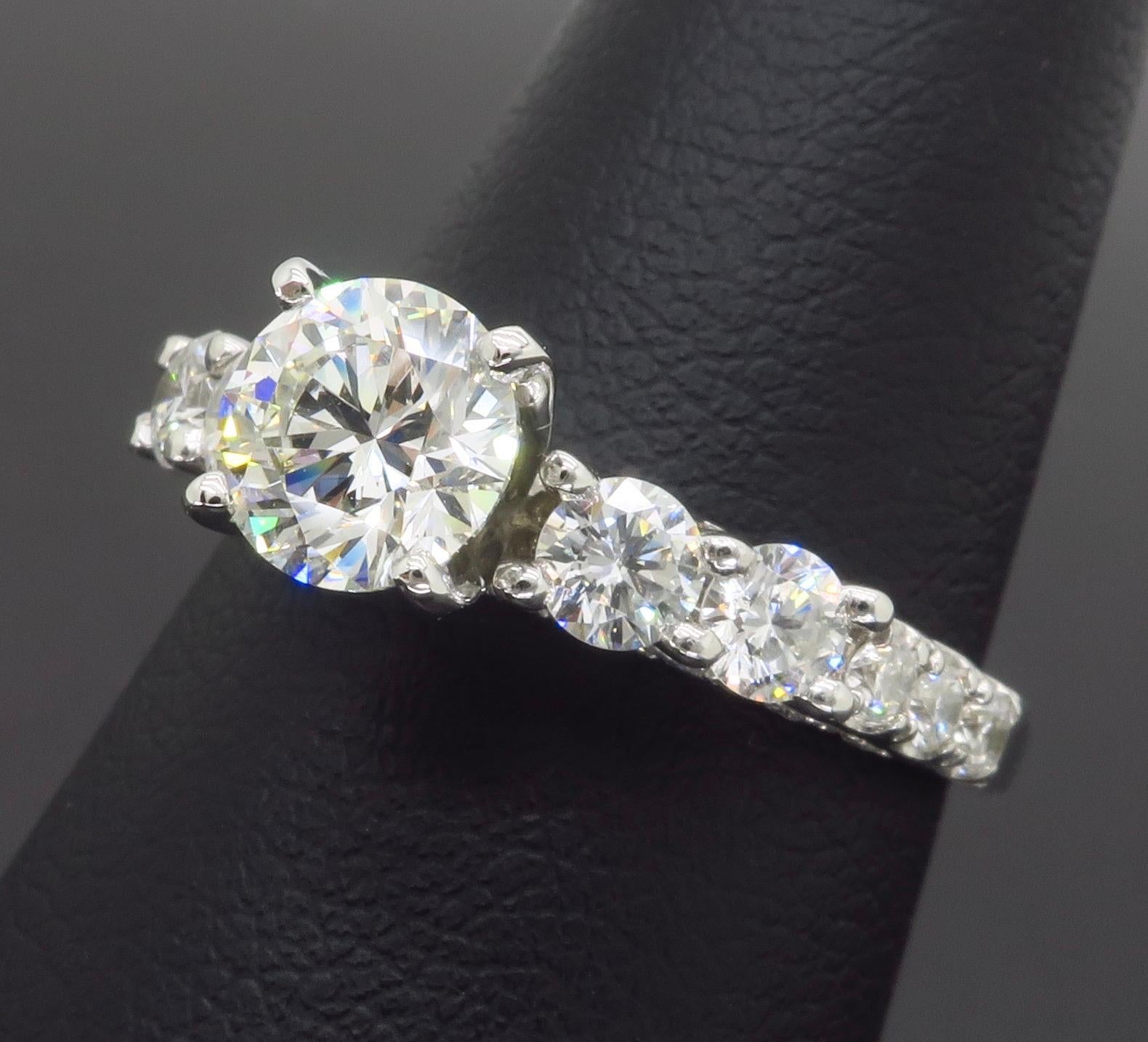 Certified Diamond Encrusted Engagement Ring In Excellent Condition For Sale In Webster, NY