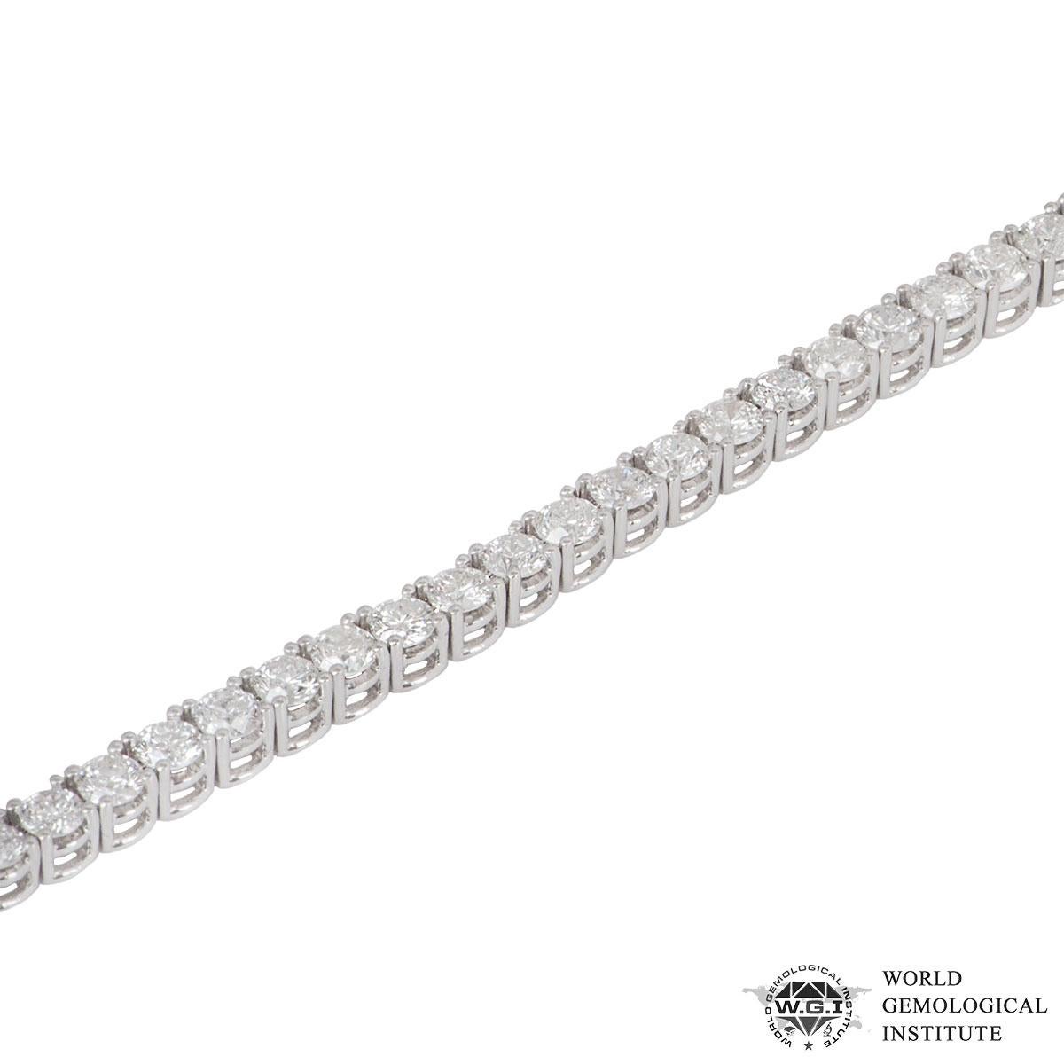 Round Cut Certified Diamond Line Tennis Bracelet 5.62 Carat