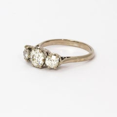 Certified Edwardian Diamond Platinum Ring