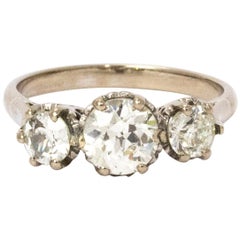 Certified Edwardian Diamond Platinum Ring