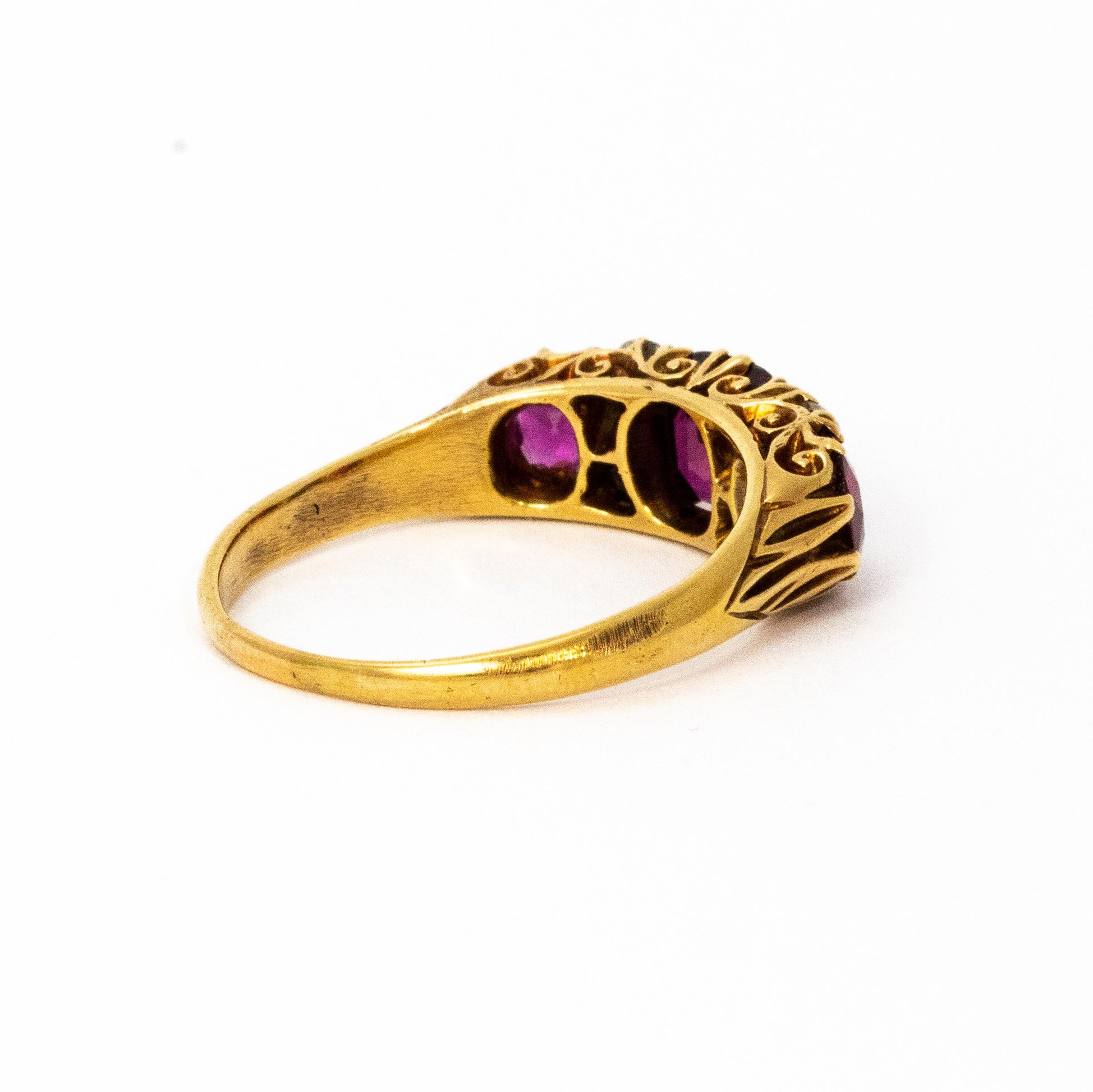 Women's Edwardian Ruby 18 Carat Gold Ring For Sale