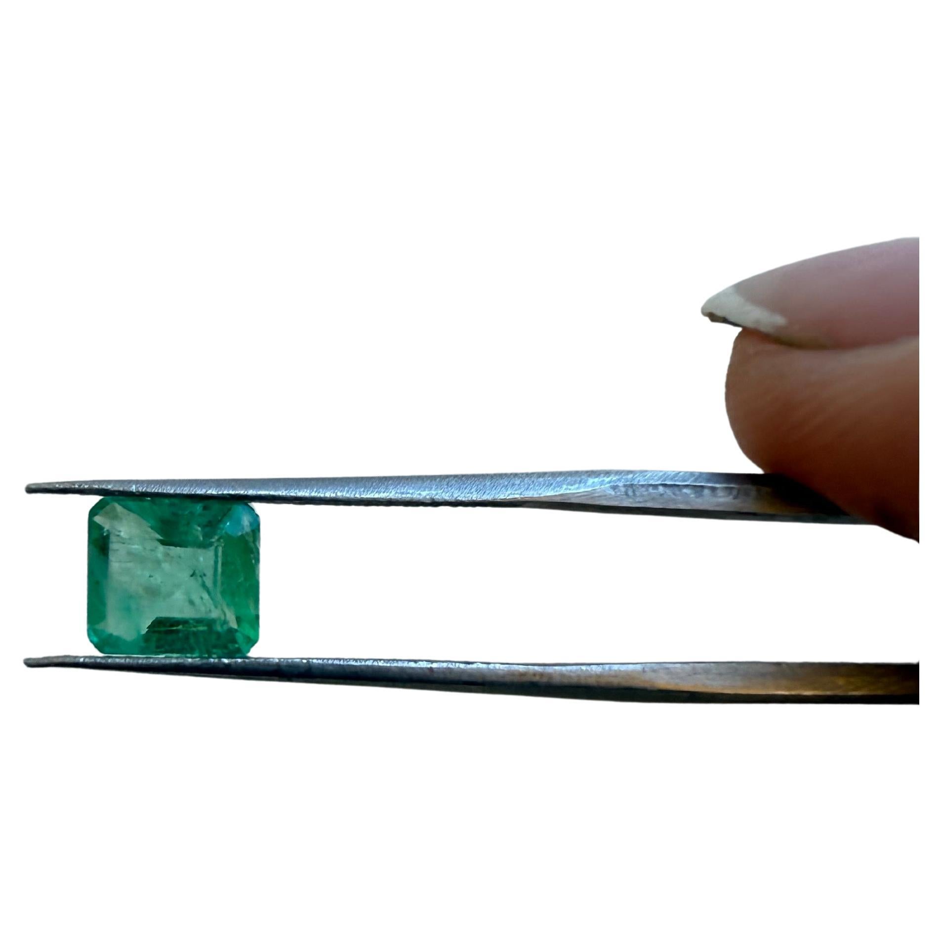 Certified emerald 1.08 carats emerald cut natural emerald