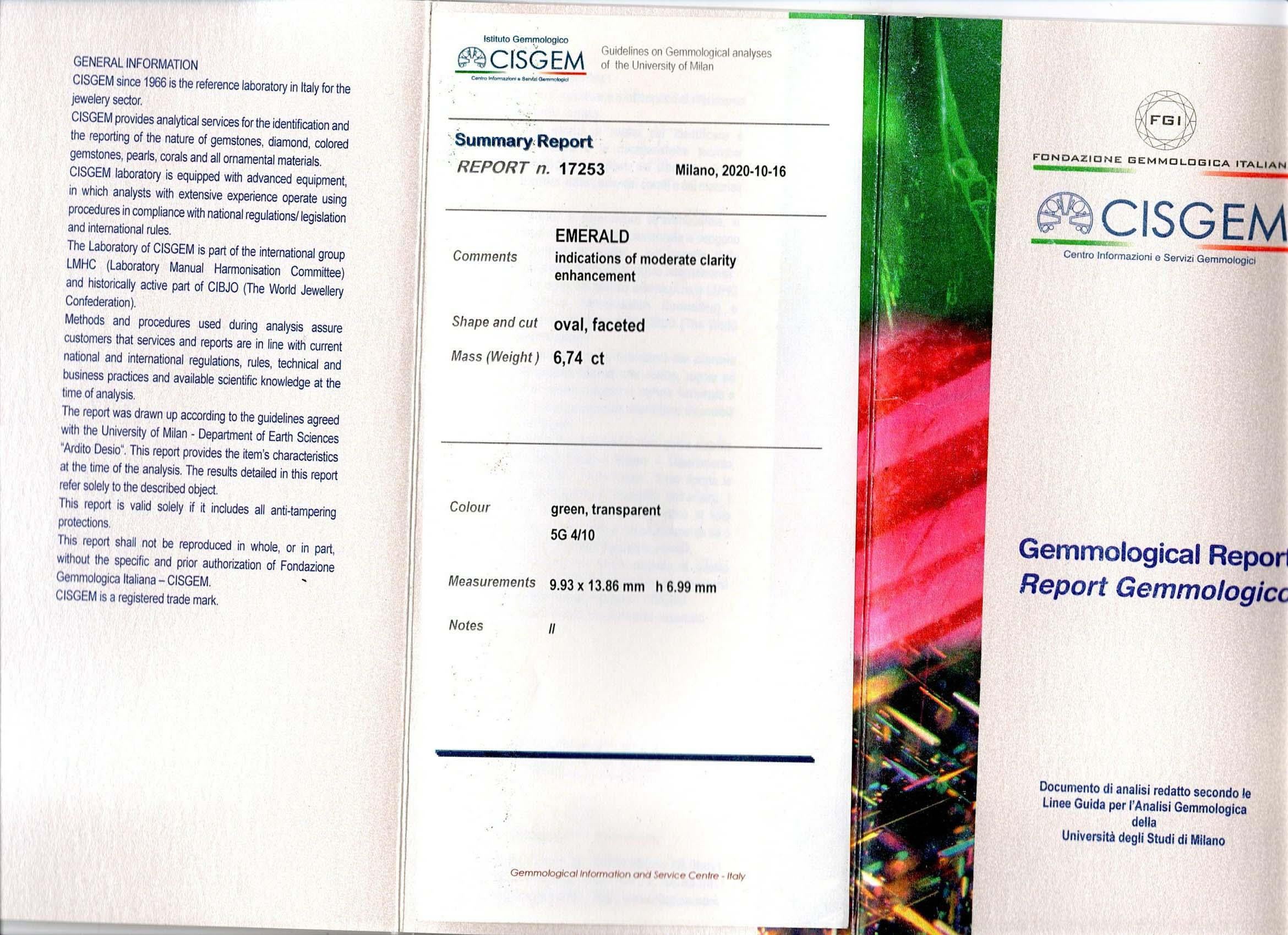 Émeraude certifiée, diamants de 4,62 carats, bague en platine en vente 1