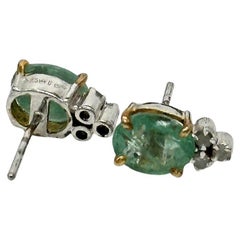 Certified Emerald and Diamond Pendant Hallmark Sterling Silver Emerald Pendant