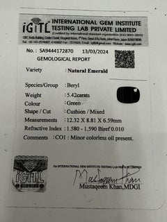 Anillo de Esmeralda y Diamante Certificados