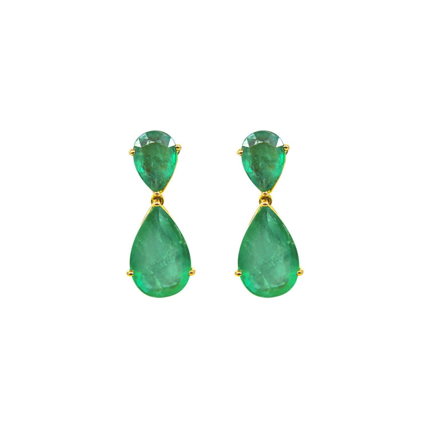 zertifizierte Smaragd-Kronleuchter-Ohrringe (Zeitgenössisch) im Angebot